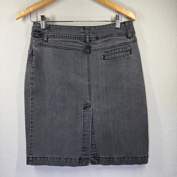 Women's Harold's Black Denim Blue Jean Mini Skirt Size 4 - Picture 7 of 7